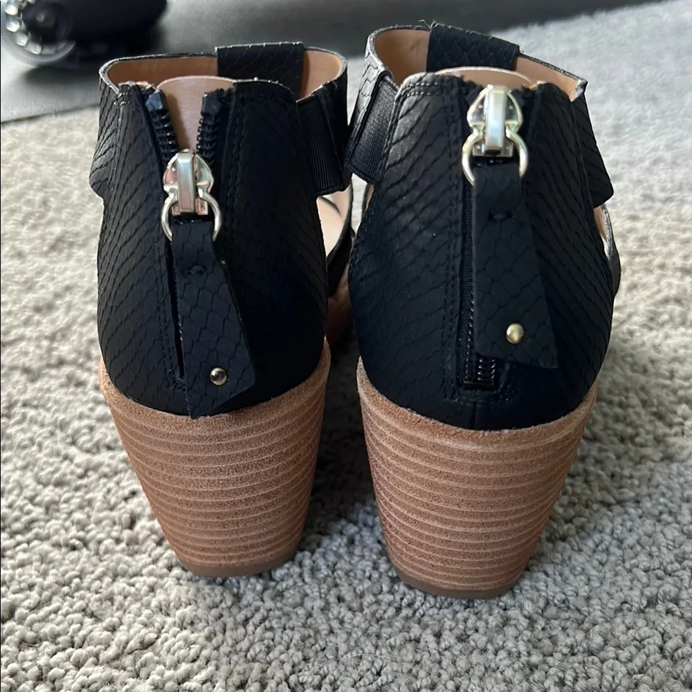 Dr. Scholl's Black Strappy Wedge Sandals - Picture 3 of 4